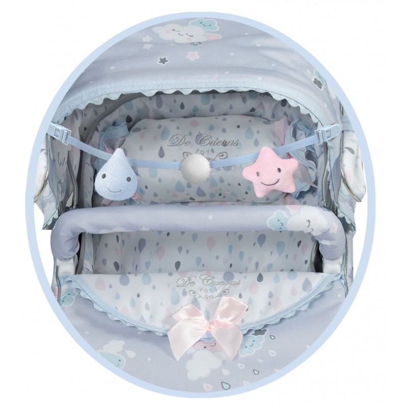Decuevas Poussette Pour Poupée Martín – Pliable – 65 X 38 X 60 Cm – Avec Sac, Oreiller, Ombrelle Et Peluche – Dès 3 Ans