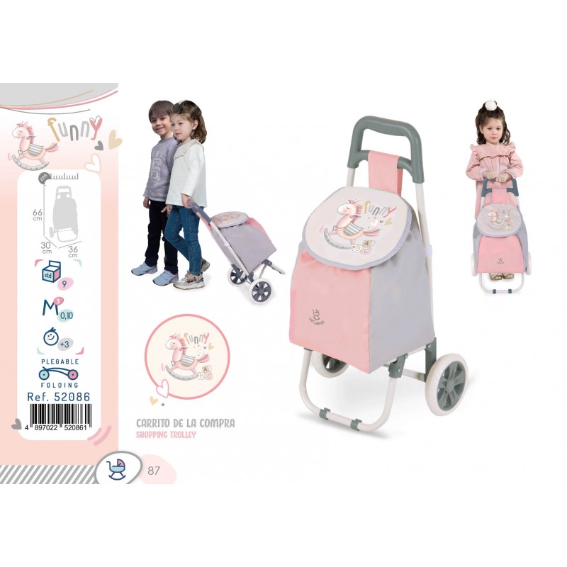 Chariot De Courses Jouet Funny Rose DeCuevas – Imitation Réaliste Pliable Pour Enfants