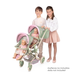 Poussette de poupée Chaise jumelle multiposition pliable avec sac Botanic DeCuevas 90868 | DeCuevas Toys