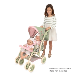 Poussette de poupée Chaise jumelle pliable avec sac Botanic DeCuevas 90368 | DeCuevas Toys