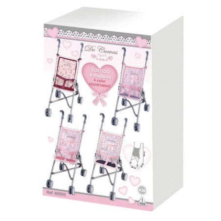Poussette Pliante Pour Poupée MalPlay Princess - Compatible Poupées Jusqu'à 65 Cm, Couleur Rose