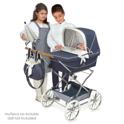 Chariot De Poupée Pliant DeCuevas Vintage – 60x38x65 Cm, Avec Parasol Et Sac Assorti