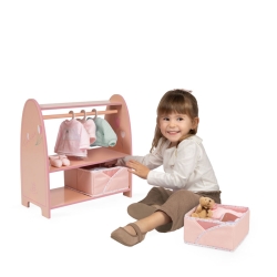 Armoire en Bois Montessori pour Poupées Tulipe avec Cintres DeCuevas 55874 | DeCuevas Toys