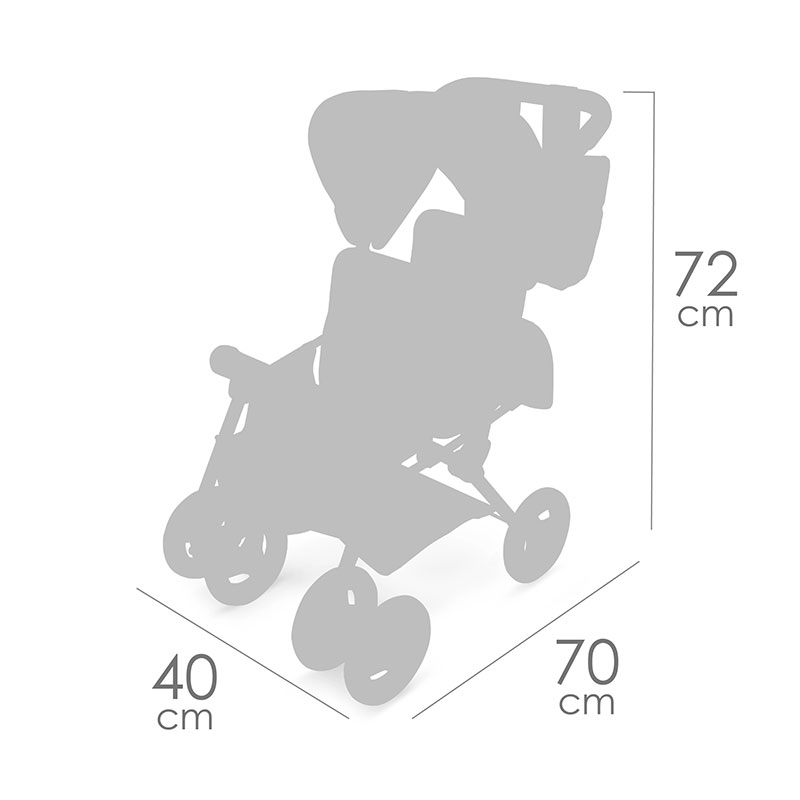 Poussette Jumelle Pliable Verona DeCuevas – Pour 2 Poupées – Blanc Et Beige – Dès 3 Ans – Jeu D’imitation